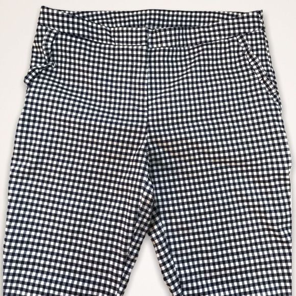 CYNTHIA ROWLEY Check Print Stretch Ankle Pants - Picture 4 of 8